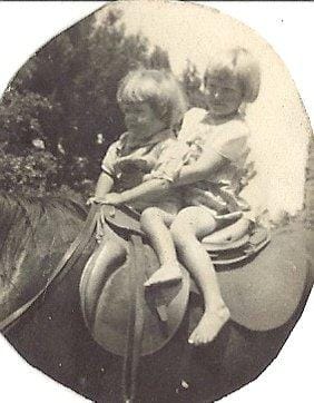 Angela and Tim riding at Herschel in the Cape about 1940