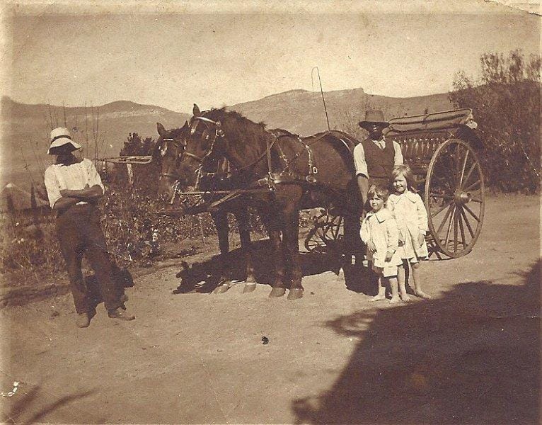 Barbara and her brother John at their family home Herschel in 1913