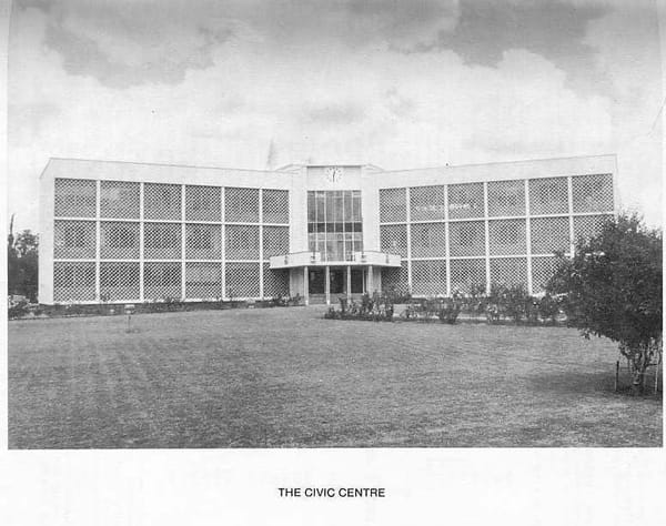 Que Que's new Civic Centre at the head of Main Street, designed by Vic Jenkinson, one of John Austen's grandsons
