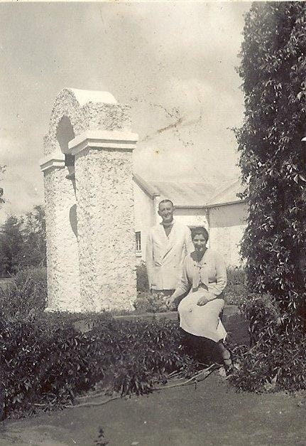 Bishop Paget & his wife Rosemary at their home Bishopsmount, in Salisbury during WWII