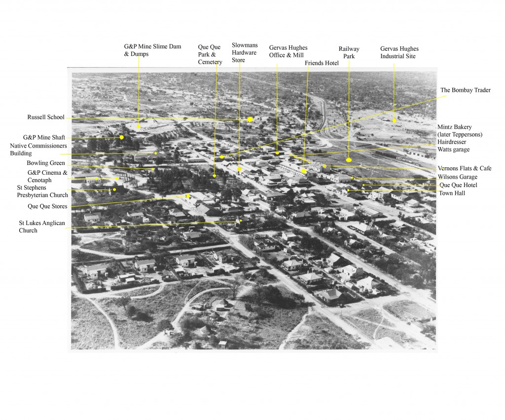 Aerial View of Que Que circa 1940